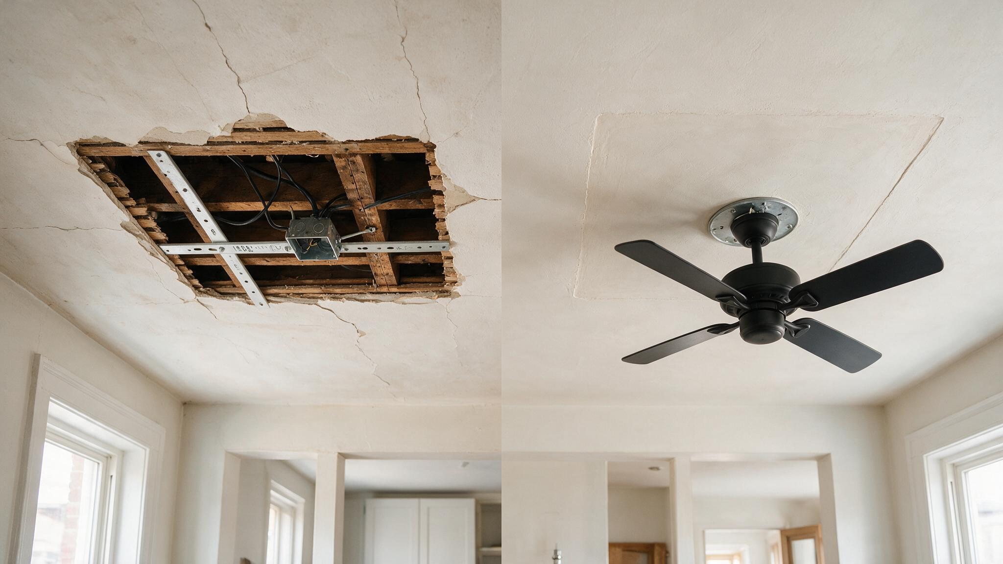 Installing Ceiling Fans in Old Plaster Ceilings for a realistic Germantown property