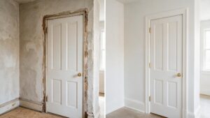 Replacing Baseboards & Door Casing on Uneven Historic Philadelphia Walls for a realistic Graduate Hospital property