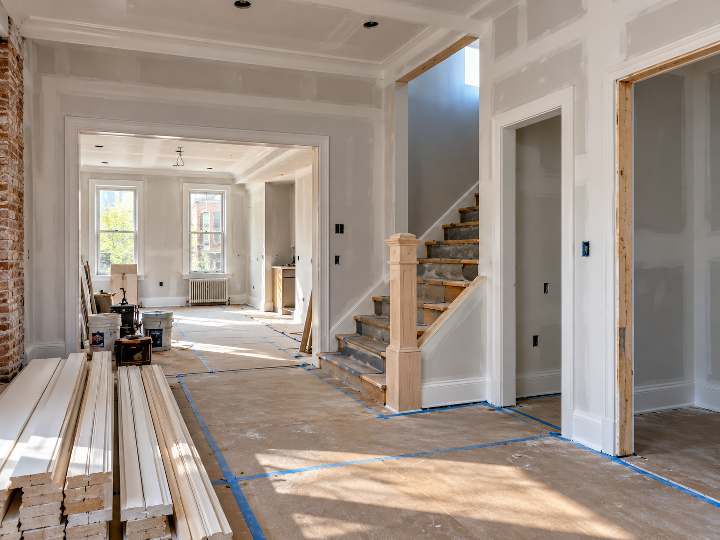 Professional multi-room renovation construction sequence detail for PHS General Contractor Philadelphia in West Philadelphia