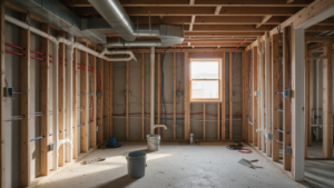 Professional planning utilities before drywall renovation detail for PHS General Contractor Philadelphia in West Philadelphia