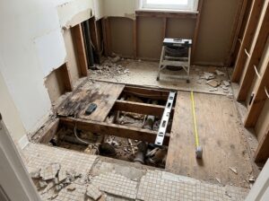 Subfloor repair renovation detail for residential work in Philadelphia, Blue Bell and Abington.