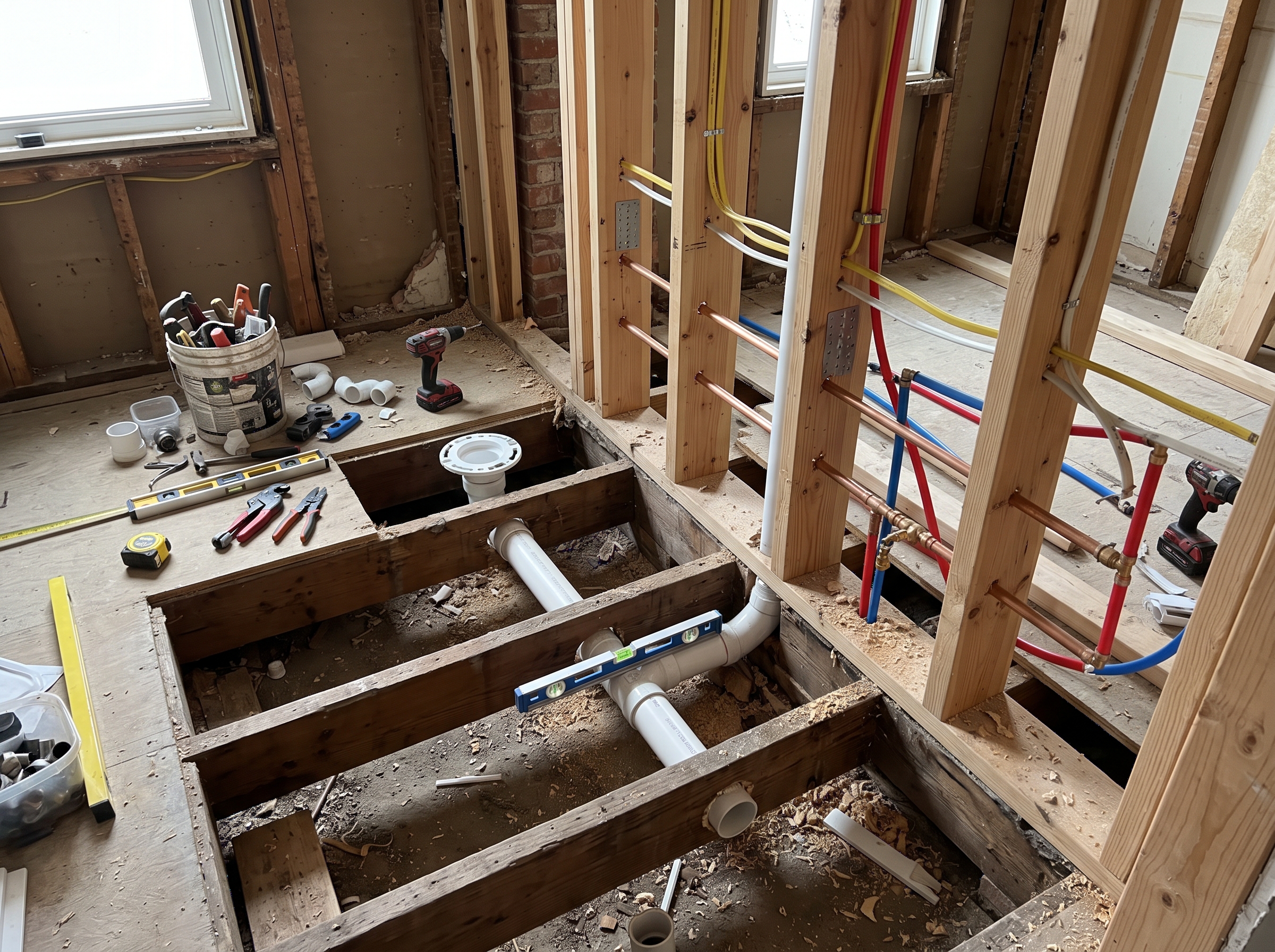 Bathroom relocation renovation detail for residential work in Philadelphia, Blue Bell and Abington.